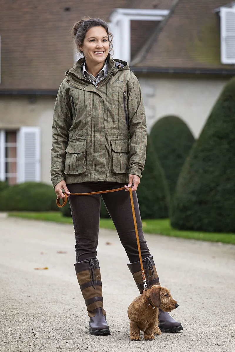 Baleno Pembroke Ladies Waterproof Jacket Khaki Tweed-1